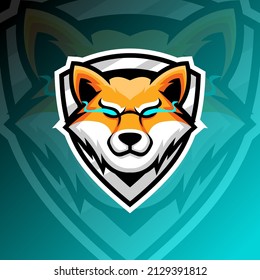 vector graphics illustration of a Shiba in esport logo style. perfect for game team or product logo