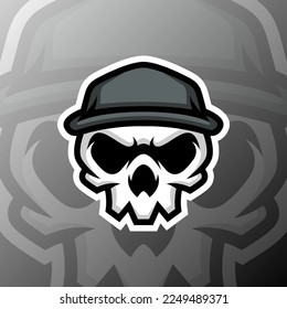vector graphics illustration of a skull baseball in esport logo style. perfect for game team or product logo