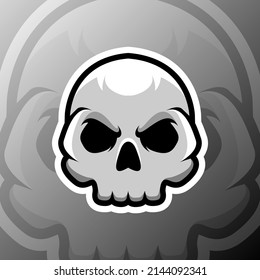 ilustración gráfica vectorial de un cráneo en estilo de logotipo de puerto. perfecto para el equipo de juego o el logotipo del producto
