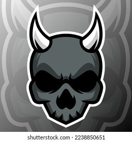 vector graphics illustration of a skull evil in esport logo style. perfect for game team or product logo