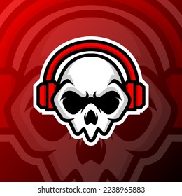 vector graphics illustration of a skull gamers in esport logo style. perfect for game team or product logo