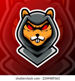 vector graphics illustration of a squirrel mysterious in esport logo style. perfect for game team or product logo