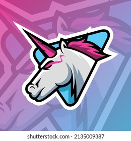 vector graphics illustration of a unicorn in esport logo style. perfect for game team or product logo svg