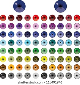 Vector graphics Illustration of various pupils