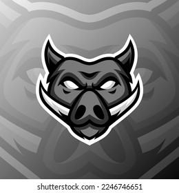 vector graphics illustration of a wild boar in esport logo style. perfect for game team or product logo