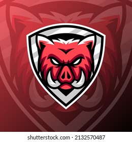 vector graphics illustration of a wildboar in esport logo style. perfect for game team or product logo
