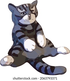 Vector graphics. Image of a British cat.
It is used for various design projects, 
objects, things. Illustration without background.  