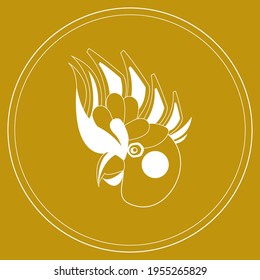 Vector graphics with the image of a cockatoo parrot. It can be used for pet supplies, emblems for veterinary clinics, as a sticker and logo.