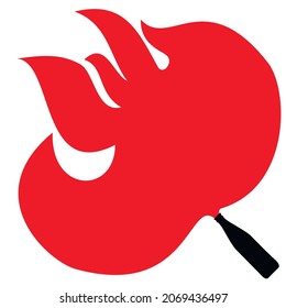 Vector graphics of an image of a molotov cocktail, a bottle with fire for throwing