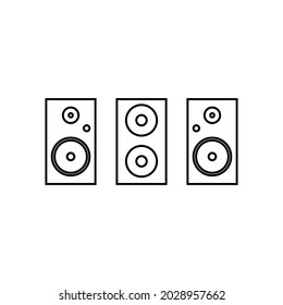 Vector graphics, images of sound systems, subwoofers , powerful speakers for discos , parties, icons of music systems, textures, black outlines of images on a white background