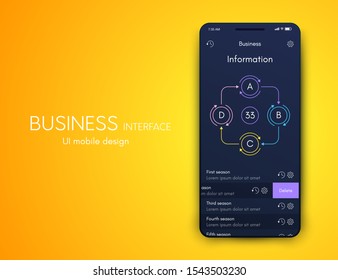 Vector graphics infographics with four options. Template for creating mobile applications, workflow layout, diagram, banner, web design, business reports with 4 steps. Stock vector