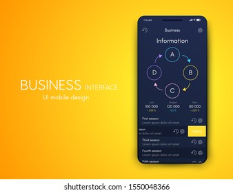Vector graphics infographics with four options. Template for creating mobile applications, workflow layout, diagram, banner, web design, business reports with 4 steps. Stock vector