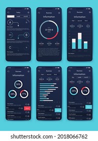 Vektorgrafik-Infografiken mit Handy. Vorlage für die Erstellung von mobilen Anwendungen, Workflow-Layout, Diagramm, Banner, Web-Design, Geschäftsberichte. Stock-Vektorgrafik