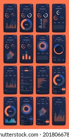 Vector graphics infographics with mobile phone. Template for creating mobile applications, workflow layout, diagram, banner, web design, business reports. Stock vector