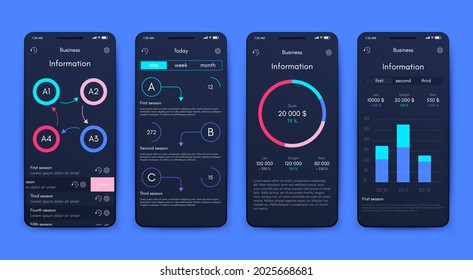 Vector graphics infographics with mobile phone. Template for creating mobile applications, workflow layout, diagram, banner, web design, business reports. Stock vector