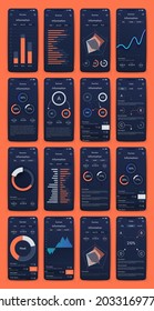 Vector graphics infographics with mobile phone. Template for creating mobile applications, workflow layout, diagram, banner, web design, business reports. Stock vector