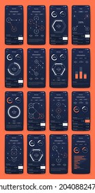 Vektorgrafik-Infografiken mit Handy. Vorlage für die Erstellung von mobilen Anwendungen, Workflow-Layout, Diagramm, Banner, Web-Design, Geschäftsberichte. Stock-Vektorgrafik