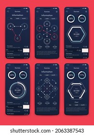 infografía de gráficos vectoriales con teléfono móvil. Plantilla para crear aplicaciones móviles, diseño de flujo de trabajo, diagrama, banner, diseño web, informes de negocios. Vector de acciones