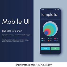 Vector graphics infographics with mobile phone. Template for creating mobile applications, workflow layout, diagram, banner, web design, business reports. Stock vector