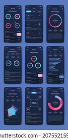 infografía de gráficos vectoriales con teléfono móvil. Plantilla para crear aplicaciones móviles, diseño de flujo de trabajo, diagrama, banner, diseño web, informes de negocios. Vector de acciones