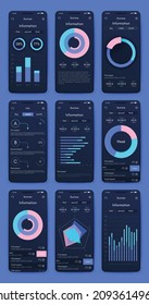 infografía de gráficos vectoriales con teléfono móvil. Plantilla para crear aplicaciones móviles, diseño de flujo de trabajo, diagrama, banner, diseño web, informes de negocios. Vector de acciones