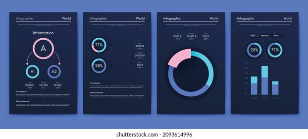 infografía de gráficos vectoriales con teléfono móvil. Plantilla para crear aplicaciones móviles, diseño de flujo de trabajo, diagrama, banner, diseño web, informes de negocios. Vector de acciones