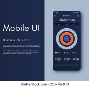 Vector graphics infographics with mobile phone. Template for creating mobile applications, workflow layout, diagram, banner, web design, business reports. Stock vector