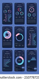 Vektorgrafik-Infografiken mit Handy. Vorlage für die Erstellung von mobilen Anwendungen, Workflow-Layout, Diagramm, Banner, Web-Design, Geschäftsberichte. Stock-Vektorgrafik