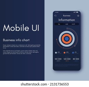 Vector graphics infographics with mobile phone. Template for creating mobile applications, workflow layout, diagram, banner, web design, business reports. Stock vector
