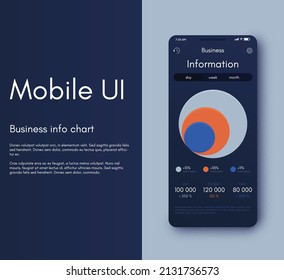 Vector graphics infographics with mobile phone. Template for creating mobile applications, workflow layout, diagram, banner, web design, business reports. Stock vector