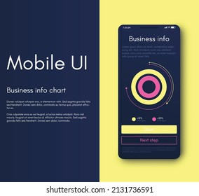 Vector graphics infographics with mobile phone. Template for creating mobile applications, workflow layout, diagram, banner, web design, business reports. Stock vector
