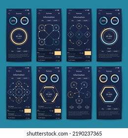 Vektorgrafik-Infografiken mit Handy. Vorlage für die Erstellung von mobilen Anwendungen, Workflow-Layout, Diagramm, Banner, Web-Design, Geschäftsberichte. Stock-Vektorgrafik