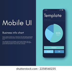 infografía de gráficos vectoriales con teléfono móvil. Plantilla para crear aplicaciones móviles, diseño de flujo de trabajo, diagrama, banner, diseño web, informes de negocios. Vector de acciones