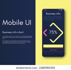 Vector graphics infographics with mobile phone. Template for creating mobile applications, workflow layout, diagram, banner, web design, business reports. Stock vector