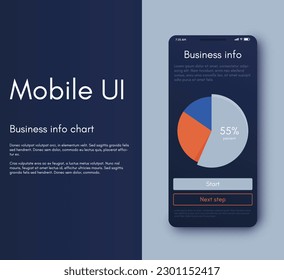 Vector graphics infographics with mobile phone. Template for creating mobile applications, workflow layout, diagram, banner, web design, business reports. Stock vector