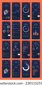 Vektorgrafik-Infografiken mit Handy. Vorlage für die Erstellung von mobilen Anwendungen, Workflow-Layout, Diagramm, Banner, Web-Design, Geschäftsberichte. Stock-Vektorgrafik