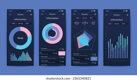 Vector graphics infographics with mobile phone. Template for creating mobile applications, workflow layout, diagram, banner, web design, business reports. Stock vector