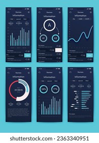 Vector graphics infographics with mobile phone. Template for creating mobile applications, workflow layout, diagram, banner, web design, business reports. Stock vector
