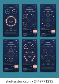Vector graphics infographics with mobile phone. Template for creating mobile applications, workflow layout, diagram, banner, web design, business reports. Stock vector