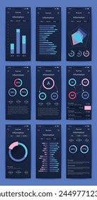 Vector graphics infographics with mobile phone. Template for creating mobile applications, workflow layout, diagram, banner, web design, business reports. Stock vector