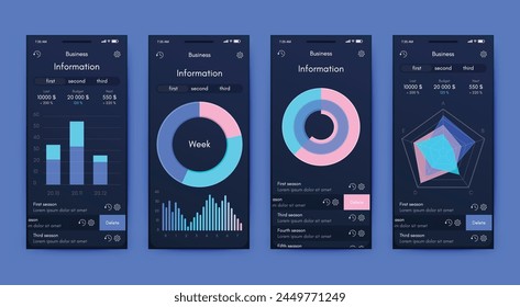 Vector graphics infographics with mobile phone. Template for creating mobile applications, workflow layout, diagram, banner, web design, business reports. Stock vector