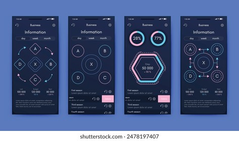 Vector graphics infographics with mobile phone. Template for creating mobile applications, workflow layout, diagram, banner, web design, business reports. Stock vector