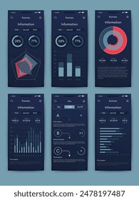 Vector gráficos infografías con el teléfono móvil. Plantilla para crear aplicaciones móviles, diseño de flujo de trabajo, diagrama, Anuncio, Diseño web, informes empresariales. Vector de acciones