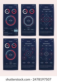 Vector gráficos infografías con el teléfono móvil. Plantilla para crear aplicaciones móviles, diseño de flujo de trabajo, diagrama, Anuncio, Diseño web, informes empresariales. Vector de acciones
