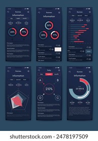 Vector gráficos infografías con el teléfono móvil. Plantilla para crear aplicaciones móviles, diseño de flujo de trabajo, diagrama, Anuncio, Diseño web, informes empresariales. Vector de acciones