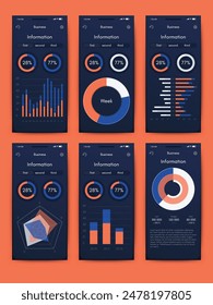 Vector graphics infographics with mobile phone. Template for creating mobile applications, workflow layout, diagram, banner, web design, business reports. Stock vector