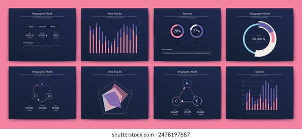 Vektorgrafik Grafik Infografiken mit Handy. Vorlage zum Erstellen mobiler Anwendungen, Workflow-Layout, Diagramm, Banner, Webdesign, Geschäftsberichte. Vektorgrafik