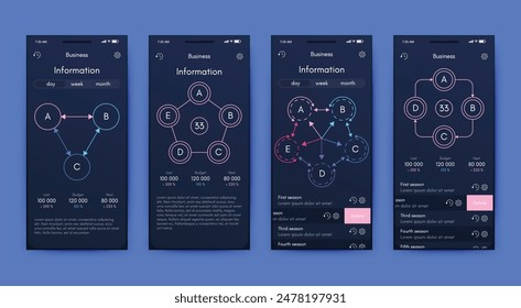 Vector gráficos infografías con el teléfono móvil. Plantilla para crear aplicaciones móviles, diseño de flujo de trabajo, diagrama, Anuncio, Diseño web, informes empresariales. Vector de acciones