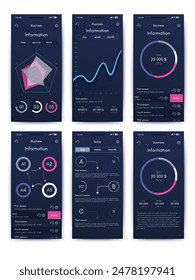 Vector gráficos infografías con el teléfono móvil. Plantilla para crear aplicaciones móviles, diseño de flujo de trabajo, diagrama, Anuncio, Diseño web, informes empresariales. Vector de acciones