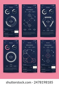 Vector graphics infographics with mobile phone. Template for creating mobile applications, workflow layout, diagram, banner, web design, business reports. Stock vector